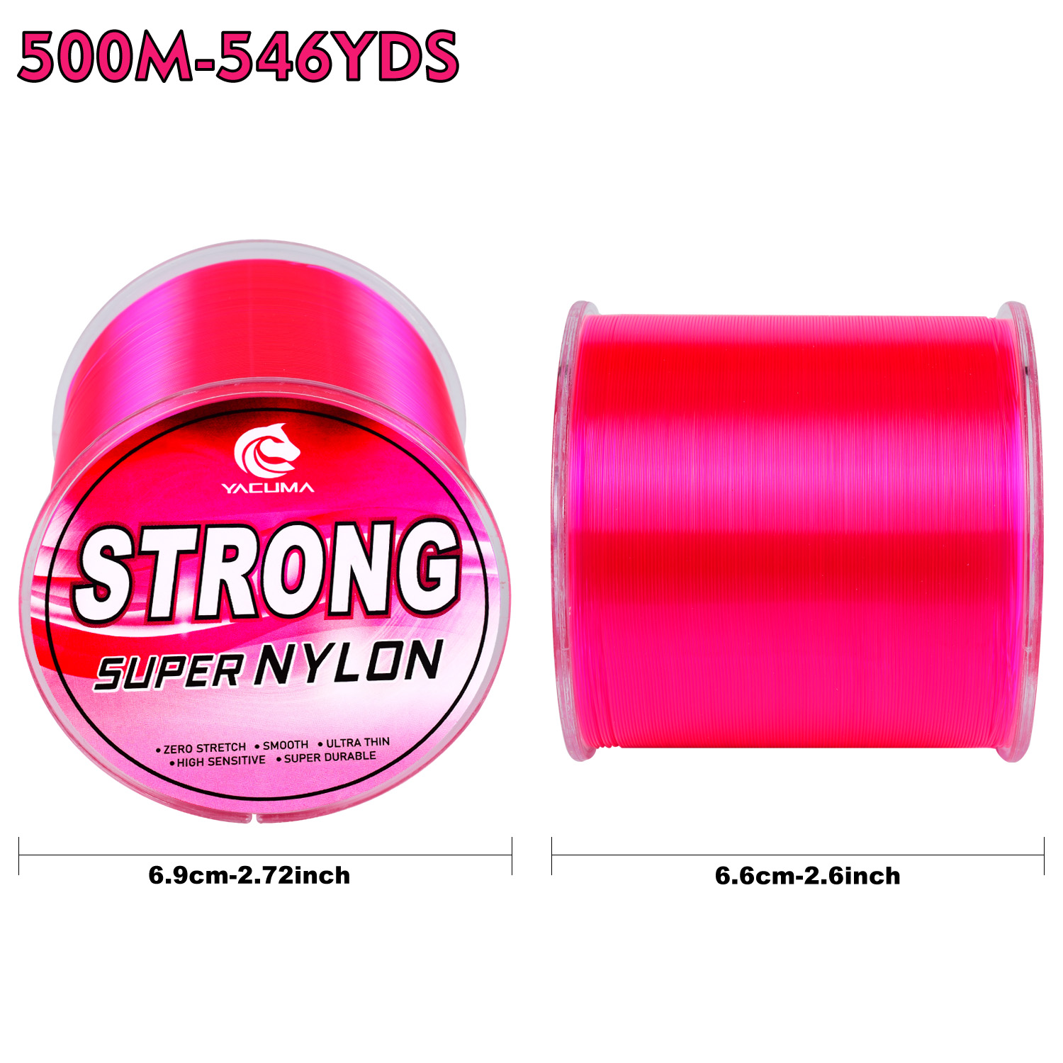 YACUMA 500M-546YDS Strong Pink - огляд і ціна Copolymer Line