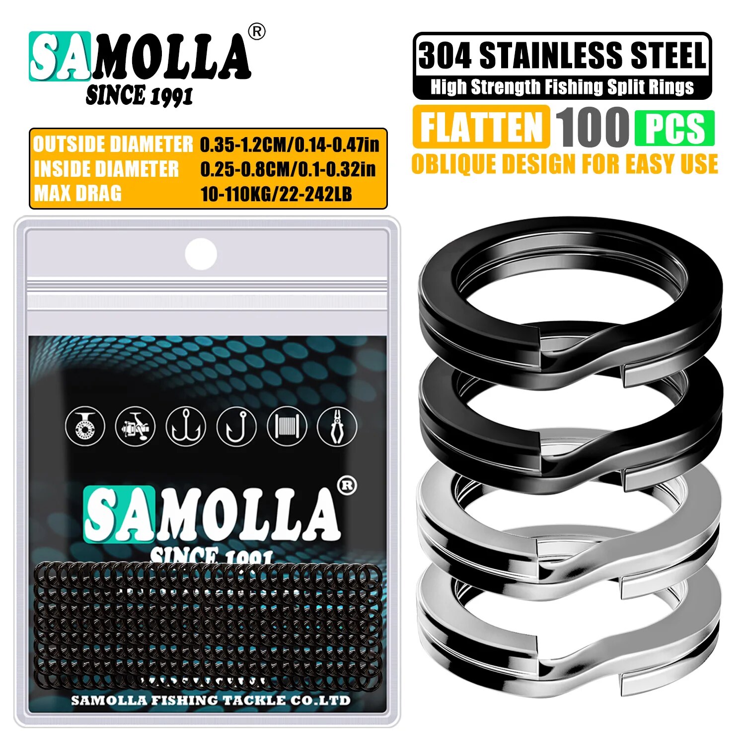 100pcs Fishing Split Rings Sta - огляд і ціна Fishing Line Cutter
